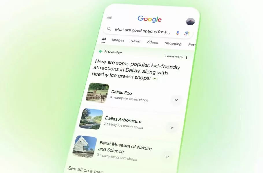 موتور جستجوی گوگل انیمیشن جدیدی برای AI Overviews آزمایش می‌کند