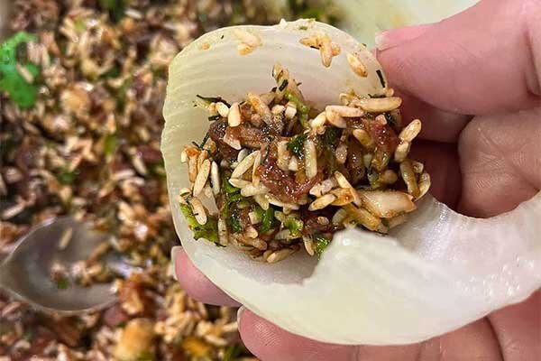 دلمه پیاز مجلسی؛ این دستور پخت طعمش از همه دلمهها خاصتر است دلمه پیاز مجلسی؛ این دستور پخت طعمش از همه دلمهها خاصتر است