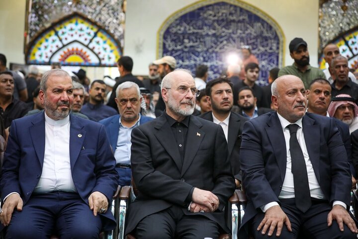 حضور قالیباف در مراسم چهلمین روز تدفین آقای شهید ایران در کربلا