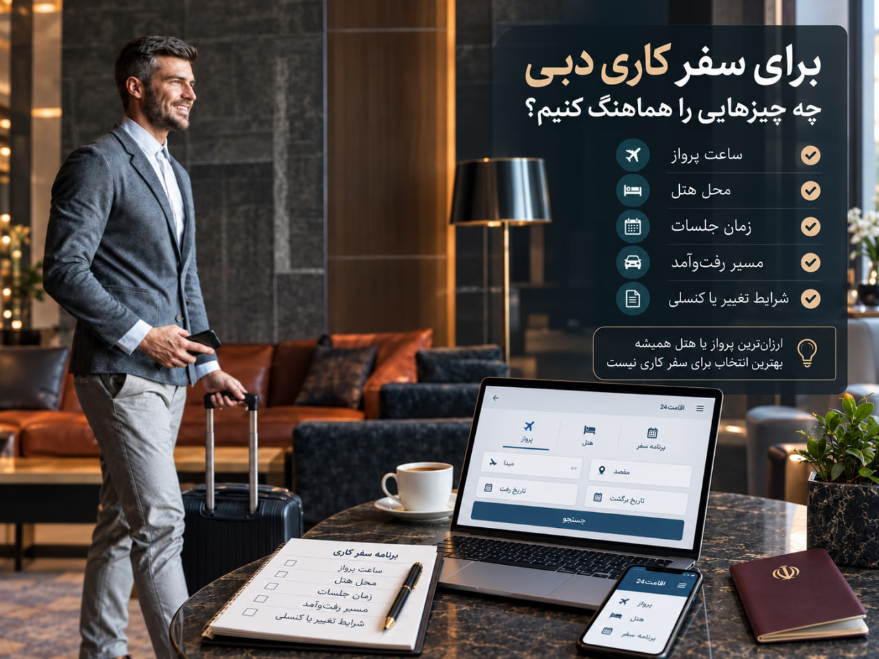 سفر کاری به دبی؛ از رزرو پرواز و هتل تا بررسی ثبت شرکت در امارات