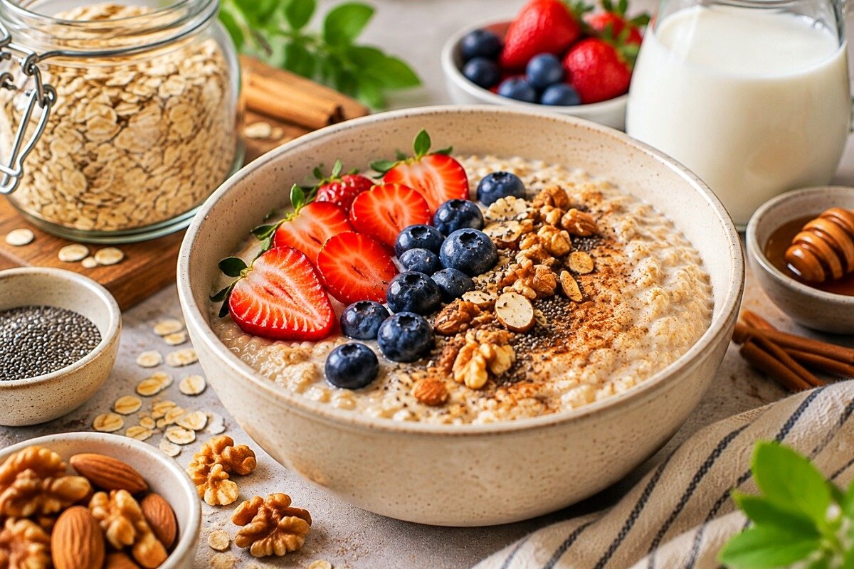 اوتمیل رژیمی با موز، شیر و دانه چیا؛ برای آنهایی که به دنبال لاغری اند